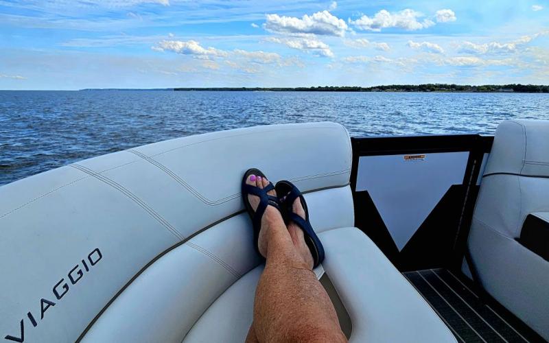 Relaxing. Alan fell asleep.