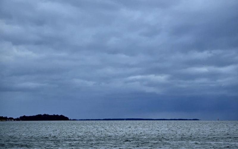 Looking out to the Chesapeake Bay from South River was a little ominous, to say the least....