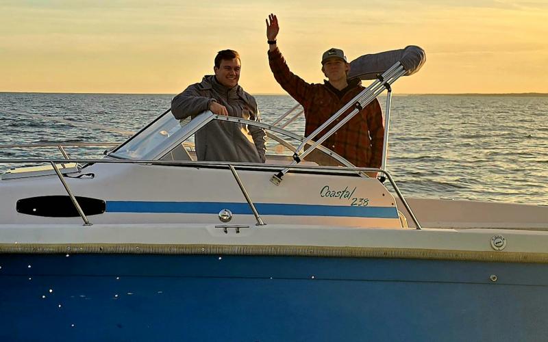 James and Cole out and about on a chilly afternoon....