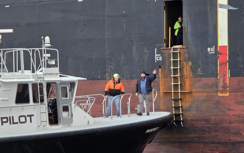 Patapsco pilot boat picking up the Captain from an MSC container ship that had just arrived.