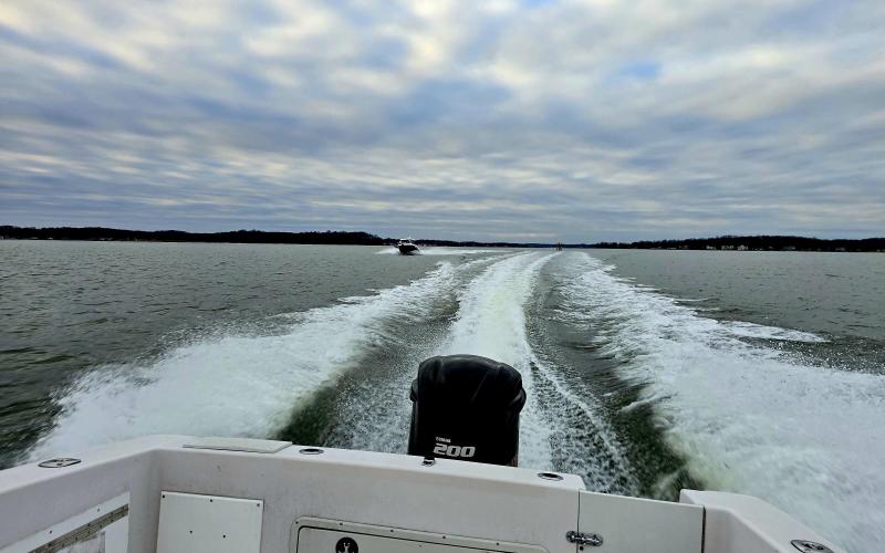 On our way out the South River, headed to Thomas Point Lighthouse....