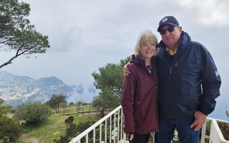 Top of Capri. It was a bit chilly and windy.