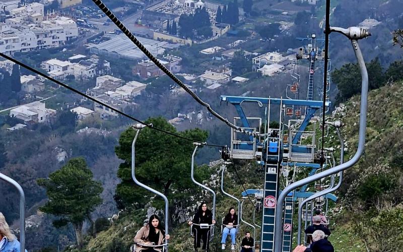 Chair lift to top of tallest point on Capri