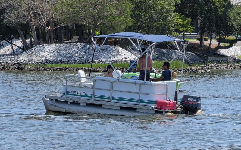 Popcorn fart of a pontoon boat