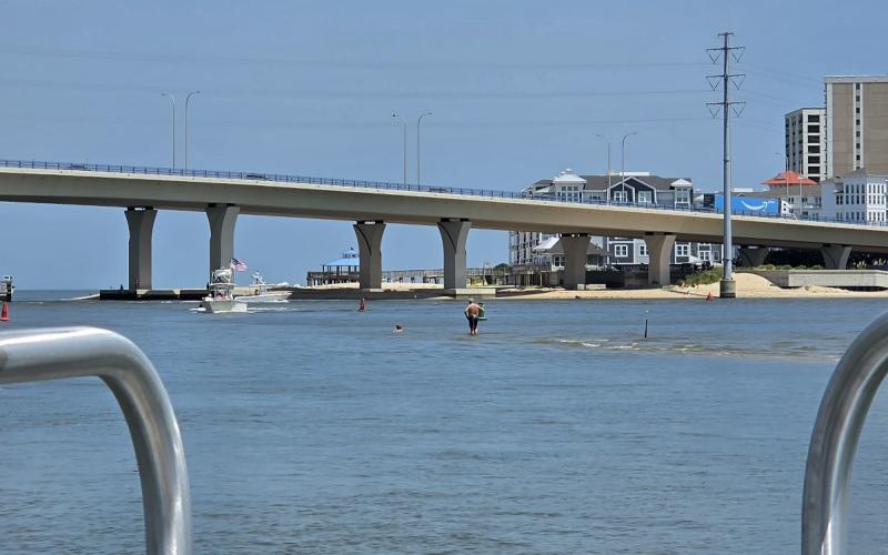 He's standing in the channel