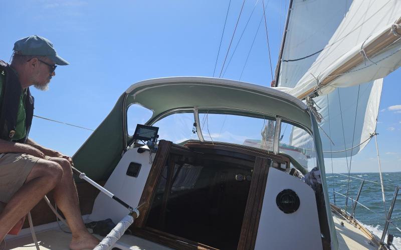 2nd reef in the main and even less jib