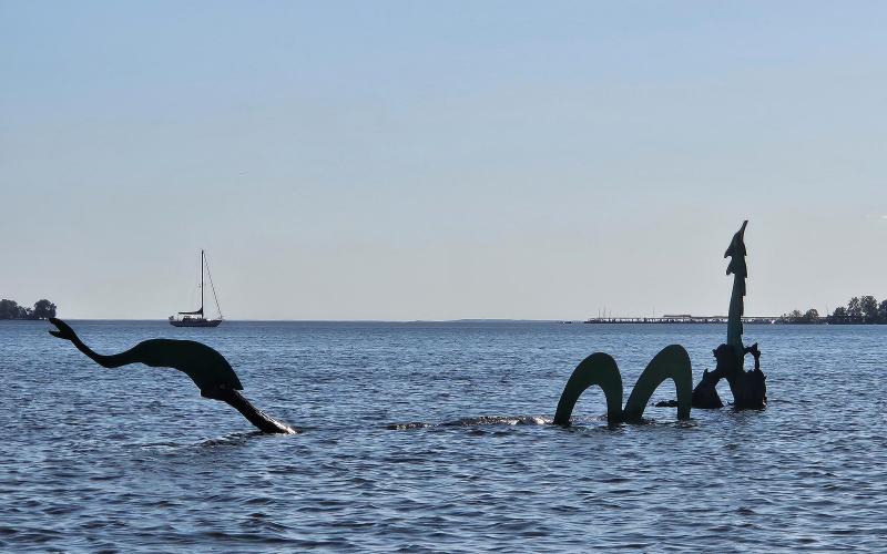 Chessie sculpture, looking south