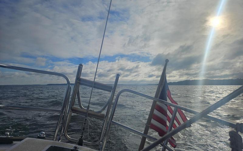 Beautiful morning with the Sassafras in our wake