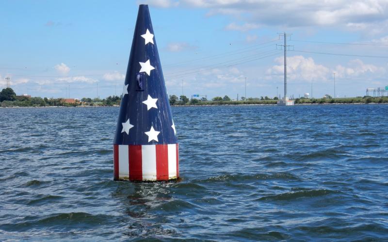 Buoy marks the spot where the Star Spangled Banner was written