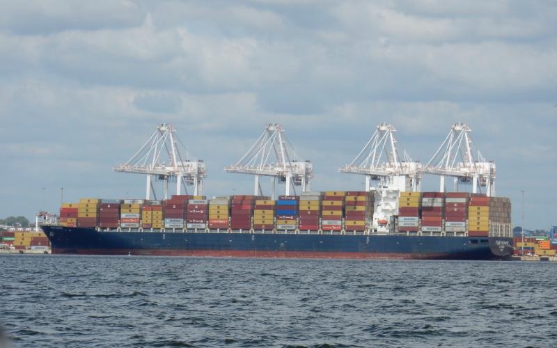 Container ship CCNI Andes at Seagirt Marine Terminal