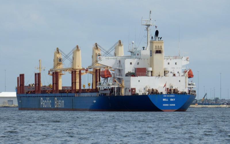 Bulk carrier Bell Bay anchored in the Patapsco River