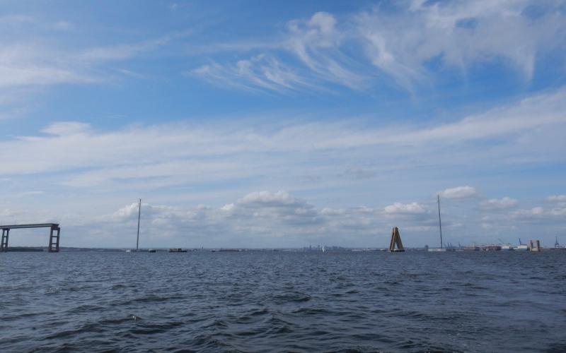 Looking up the Patapsco River toward Baltimore