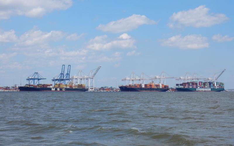 Container ships at Seagirt Marine Terminal