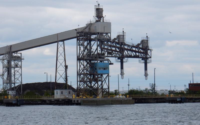 Cement loading facility on Old Road Bay