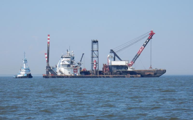 Dredging operation in the Brewerton Channel Eastern Extension