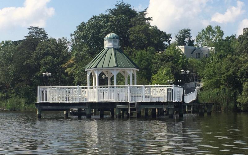 Pier and gazebo for the closed Kris-Leigh Assisted Living Center on Cypress Creek