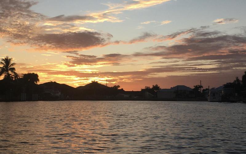 Sunset over the Blue Jay Canal