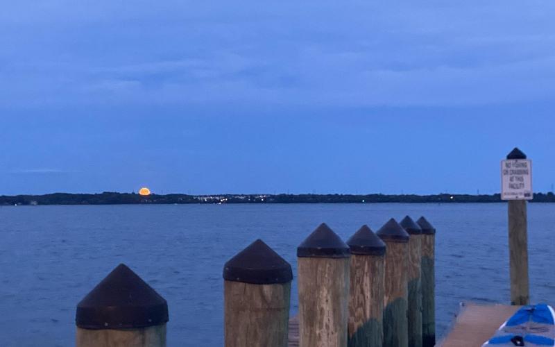 Harvest Moon rising over the Patuxent