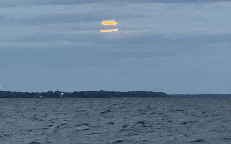 Blue moon rising in the east