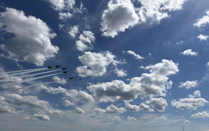 The Blue Angels in formation