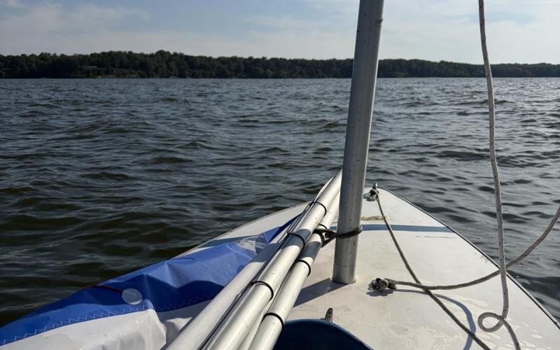 Out on the river with the rig down