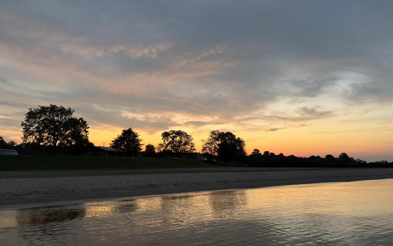 Sunset over Snow Hill beach