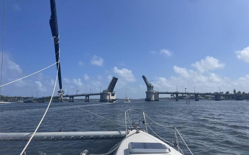 one of the many drawbridges in “drawbridge hell” on the Florida ICW
