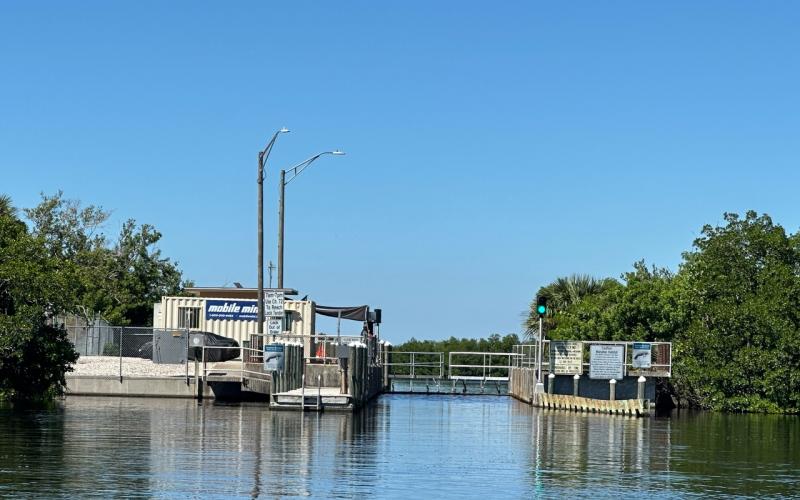 Approaching South Gulf Cove Lock to go from fresh water to salt water