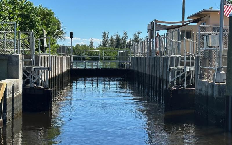 Exiting the South Gulf Cove Lock