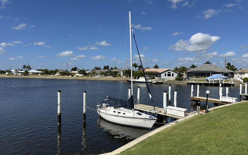 Back at the dock after a nice sail in breezy conditions