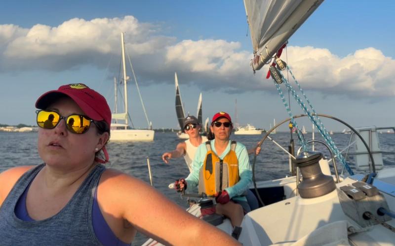 Amy Harris took this one on the J/105 Dove