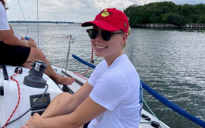 Jolie Homsher took this shot of Lauren sporting her Screwpile cap during the Patuxent Pursuit Race.
