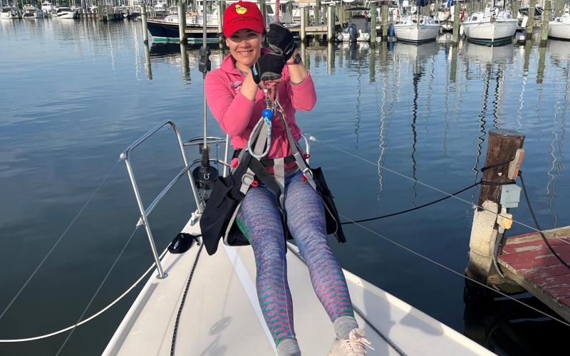 Hannah Garbee on her way up...