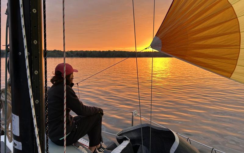 Sunset during race A-2