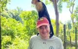 Jim Kaplan and a monkey he met in Honduras.