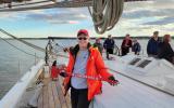 Joanne Christofel on the Schooner AJ Meerwald in St Michaels before the ship heads to Downrigging in Chestertown.