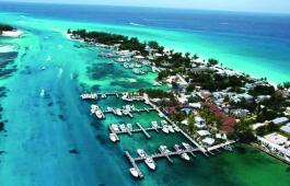 Looking south from the Big Game Club to the entrance to Bimini Harbor.