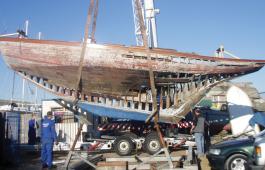 Binker leaves Poole, England. Photo courtesy of Jamie and Penny Robinson