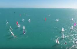 Drone video of J/70s racing at Key West Race Week by Quantum Sails