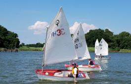 A light-air day at Rock Hall Yacht Club sailing school