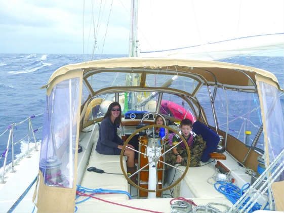 Kicking back in the cockpit aka &quot;porch&quot; of our sailing tiny home