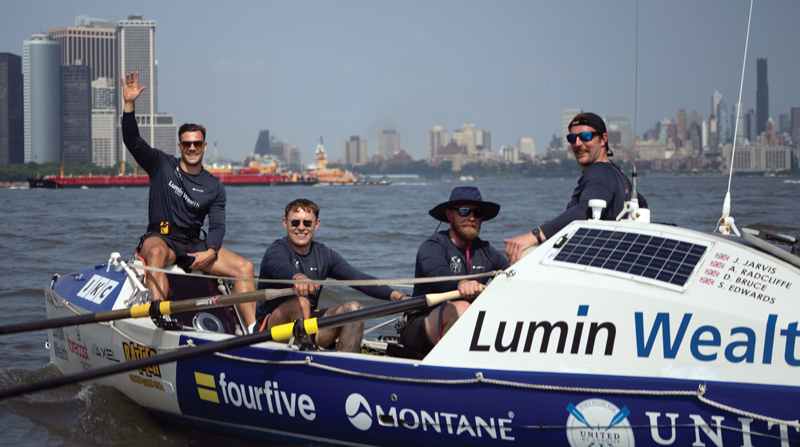 Adam, Jack, Bruce, and Sam four men who took on rowing across the Atlantic