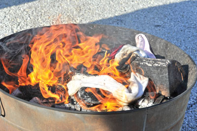 sock burning photo by Al Schreitmueller