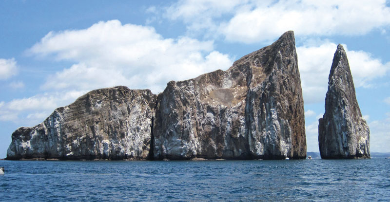 Sailing past Kicker Rock in the Galapagos Islands