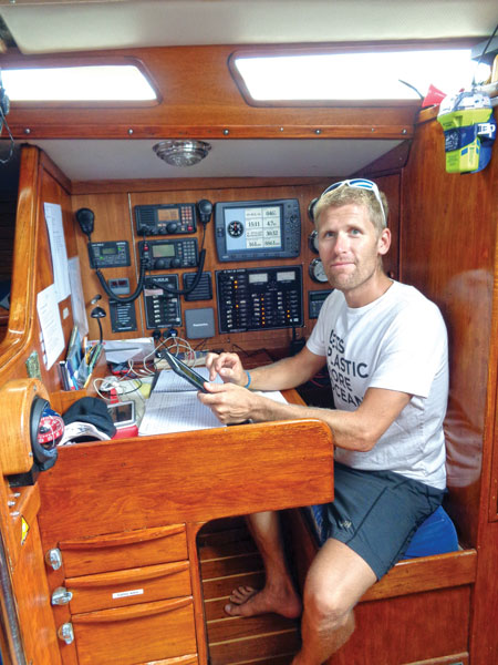 Andy onboard Isbjorn 40 hours before surgery on the way from Annapolis