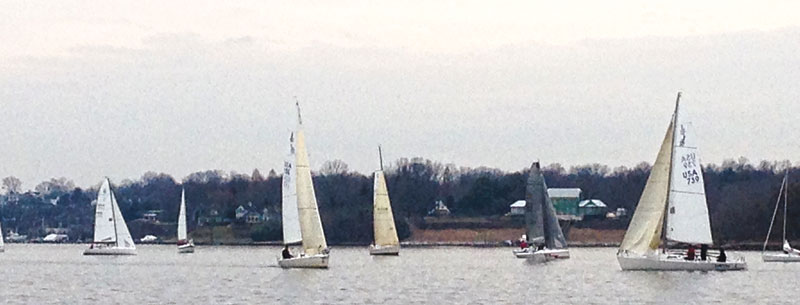 Frostbiting in Annapolis on the Severn River. Photo by SpinSheet